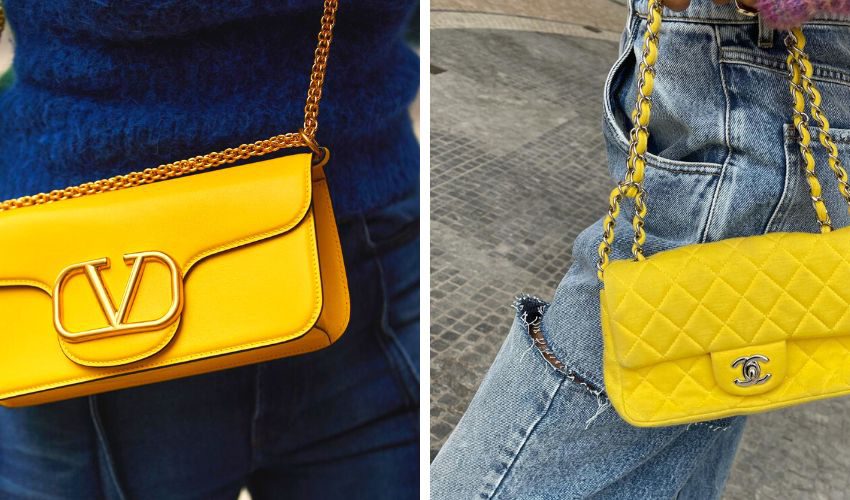 How to wear a trendy bright yellow bag