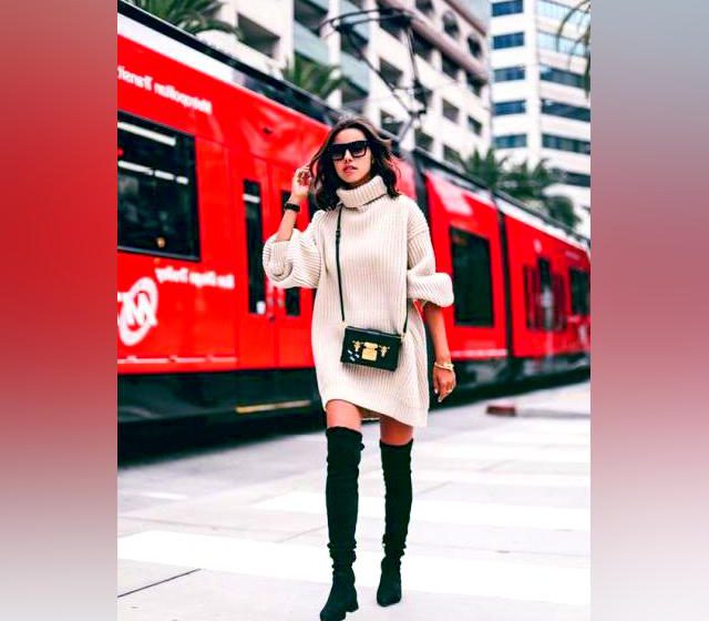 Outfit Ideas With Over The Knee Flat Boots