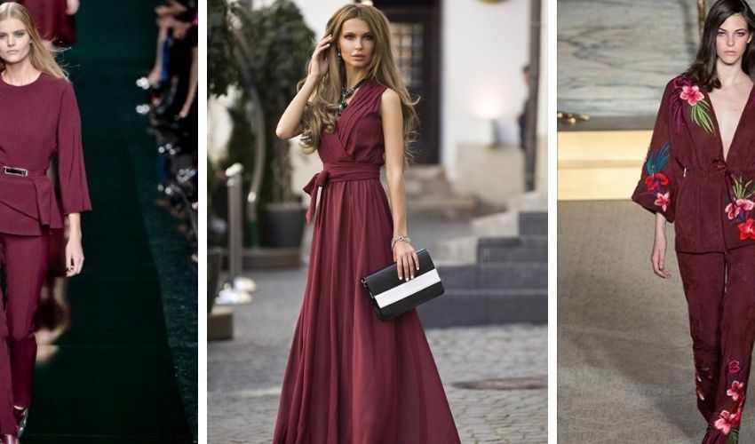 Marsala color: getting a great look this season, combination in clothes, photos of fashionable bows
