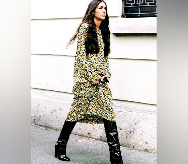 Women Outfit Ideas With Patent Leather Boots